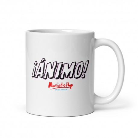 Taza blanca brillante ¡ÁNIMO!